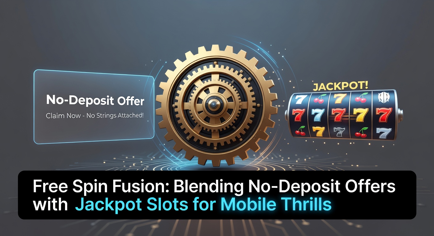 Dynamic graphic of a smartphone exploding with jackpot coins and free spin icons during a no-deposit promotion