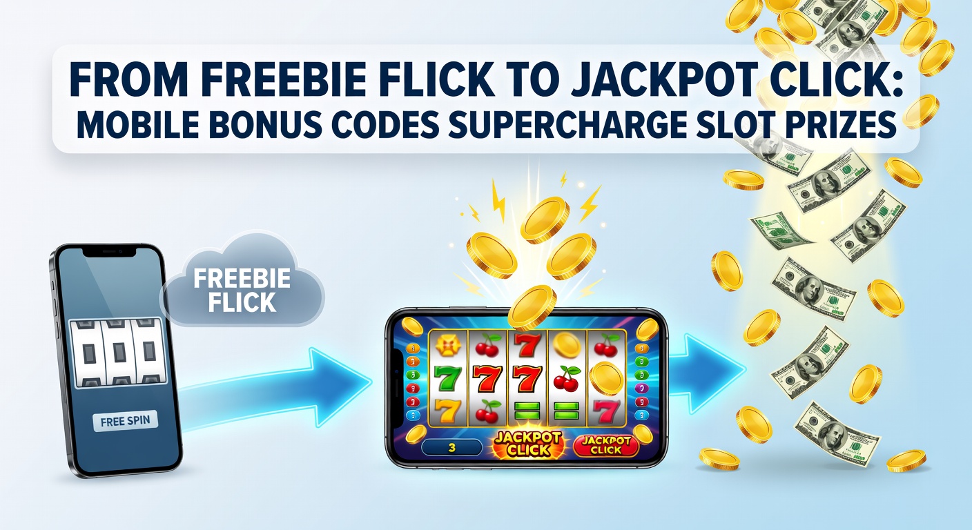 Smartphone screen displaying a vibrant slot machine app with bonus code activation and spinning reels leading to a jackpot win