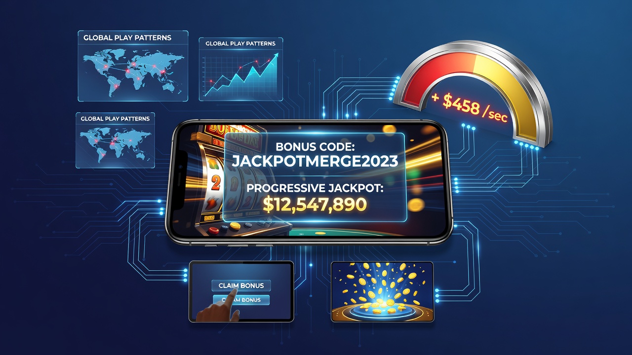 Global map overlay on a mobile screen highlighting regions where bonus code and jackpot integrations increased play frequency in 2026
