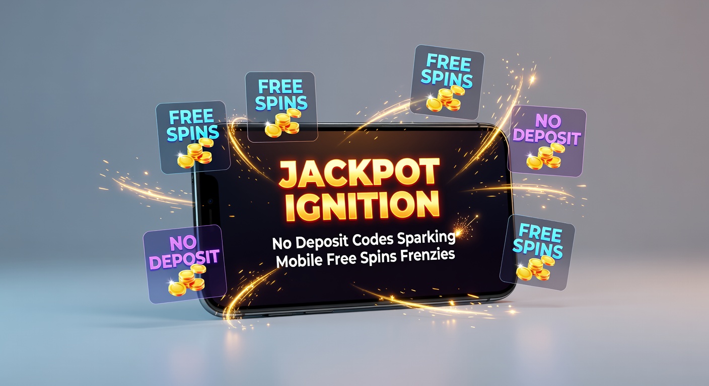 Close-up of a smartphone screen erupting with colorful free spins notifications, jackpot meters filling rapidly amid no-deposit code entry prompts