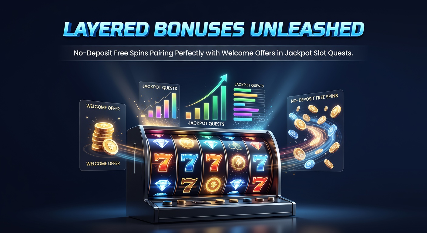 Vibrant slot reels spinning with glowing jackpot symbols and bonus icons overlayed, illustrating layered free spins and welcome offers in action