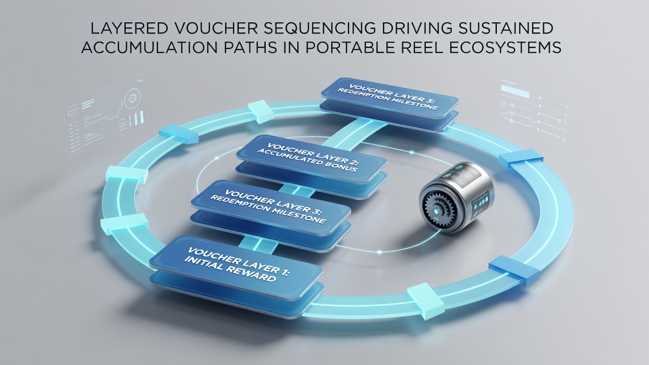 Accumulation path diagrams and layered voucher progression charts for portable reel ecosystems in June 2026