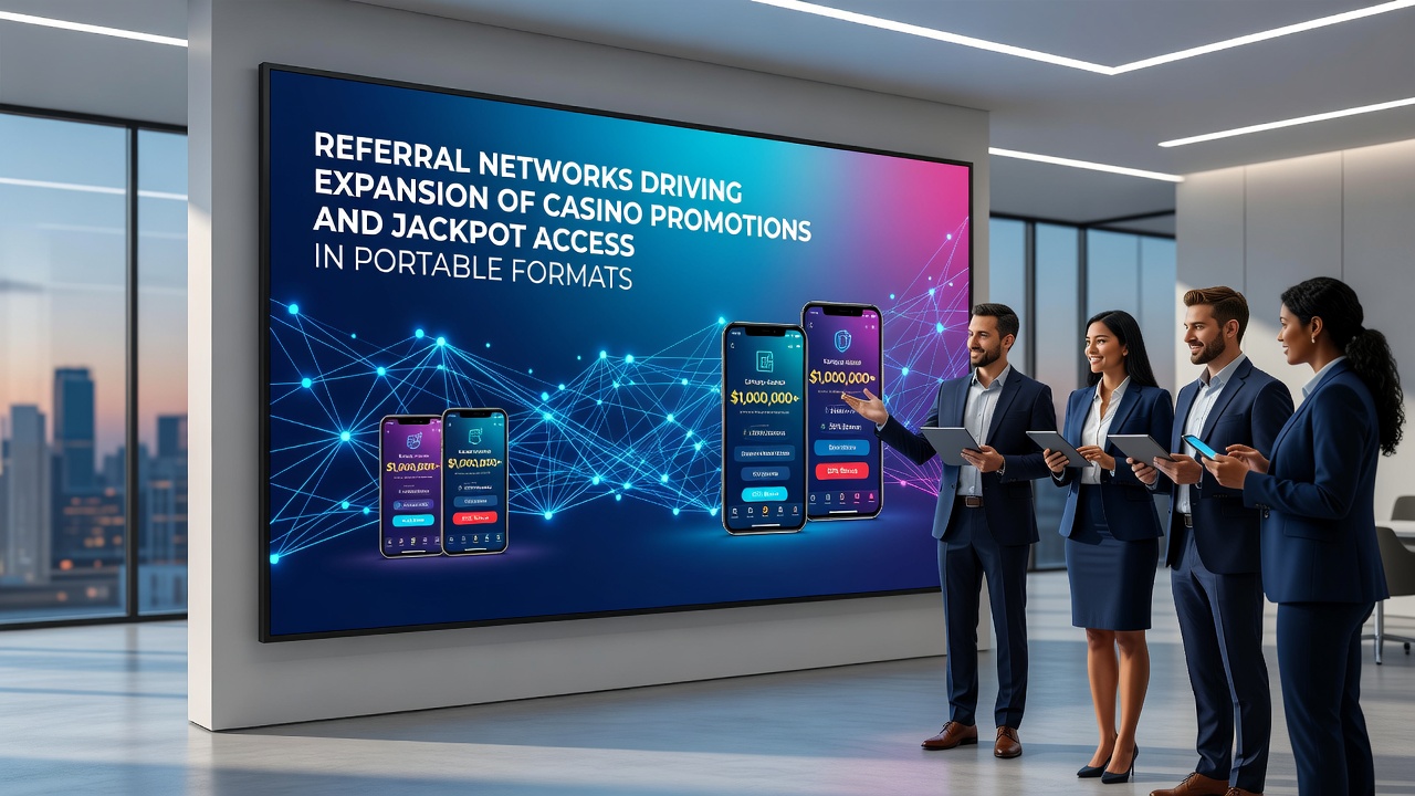 Players engaging with mobile jackpot games after receiving referral rewards on portable devices