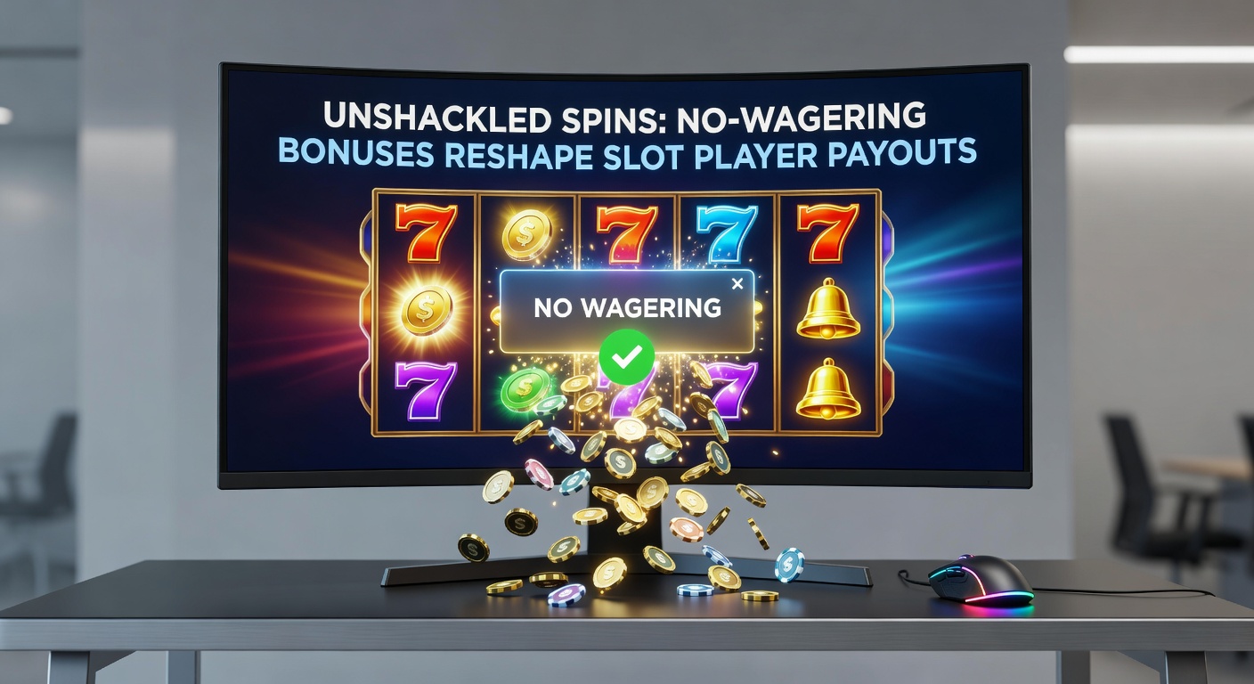 Vibrant slot reels spinning with golden coins bursting out, symbolizing unrestricted bonus wins cascading into player accounts